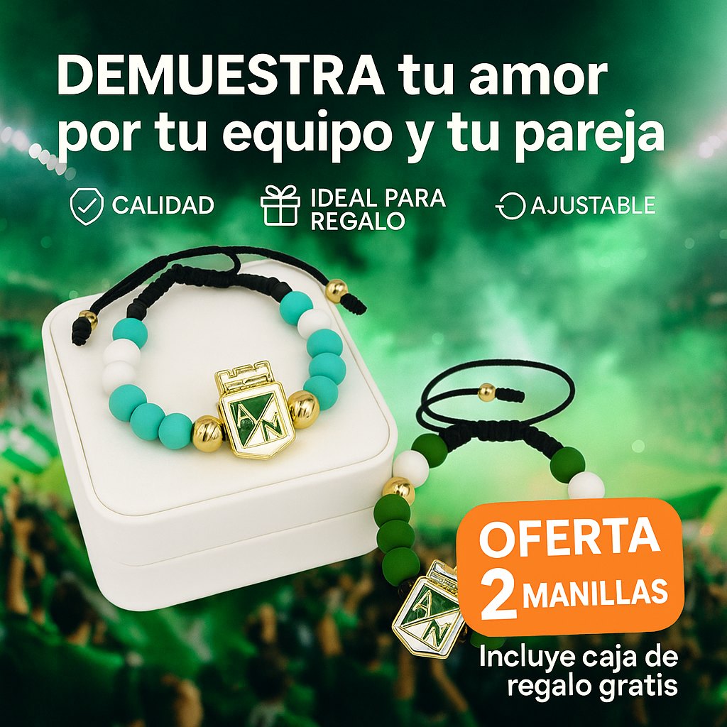 Combo manillas para pareja Atletico Nacional