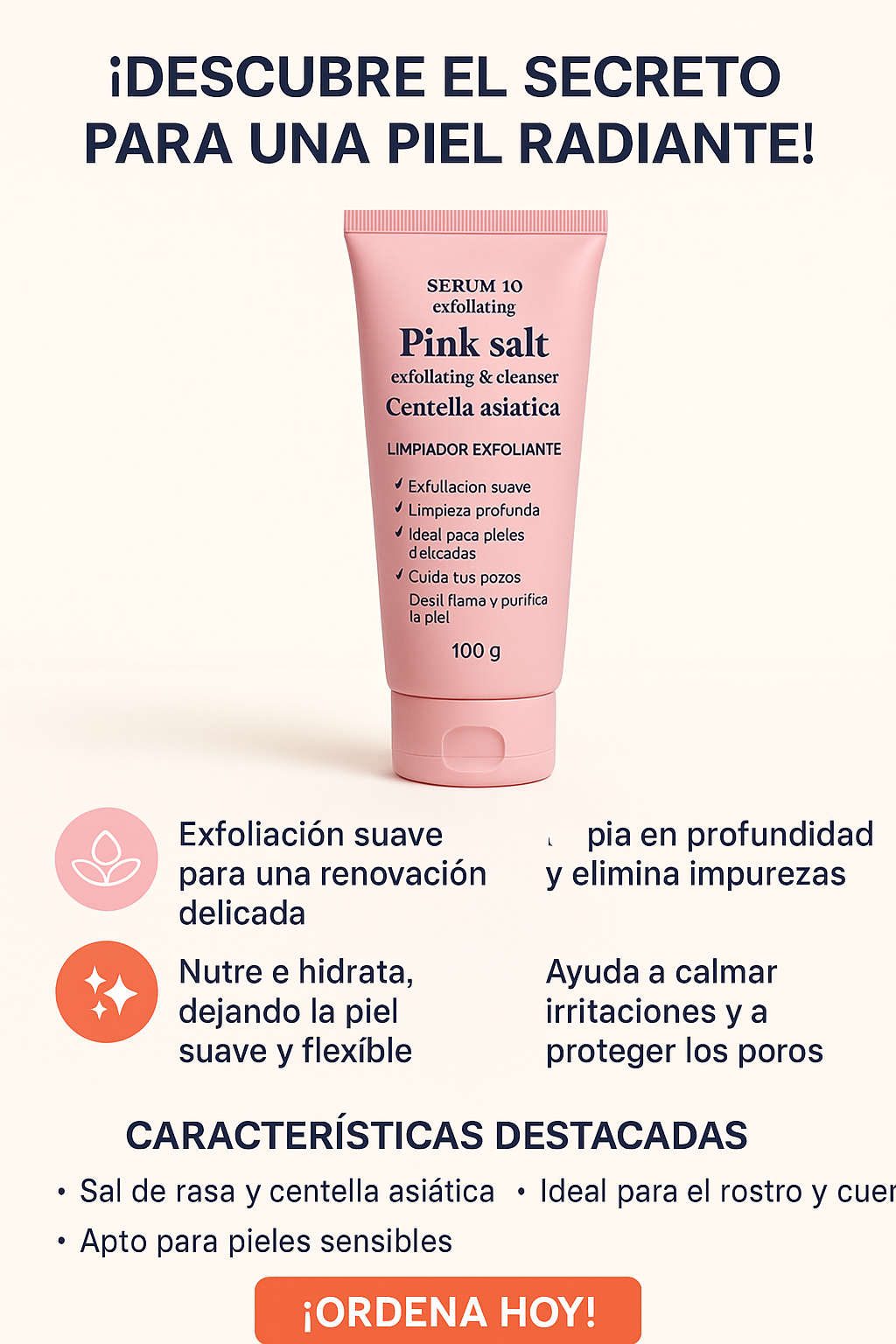 Jabón  Exfoliante de Sal Rosa